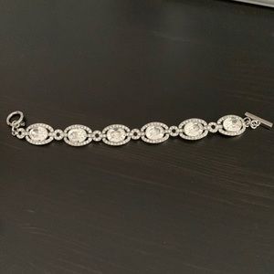 Givenchy oval crystal bracelet with toggle closure